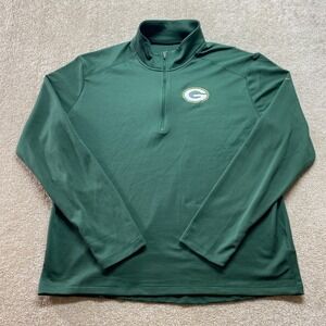 Nike Dri-FIT Sweater Mens XL Green Bay Packers NFL Quarter Zip Pullover‎ Thin